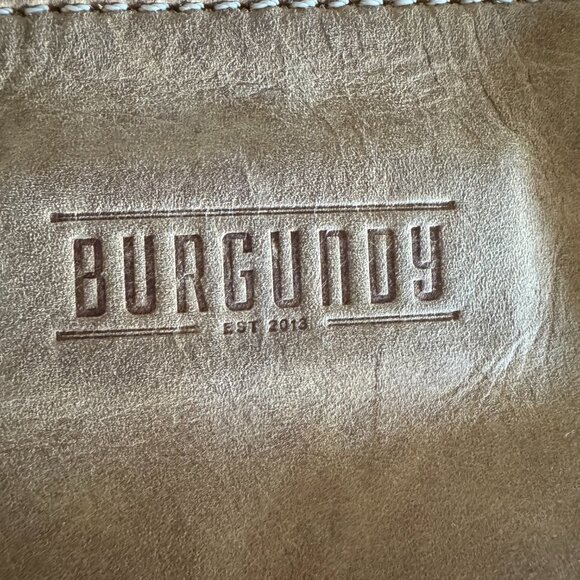 Women's toto/purse all leather shoulder/double handles by Burgundy - Picture 3 of 14